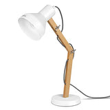 Tomons Lampe de Bureau en Bois, Lampe de Table, Ampoule LED Inclus, Lampes de Lecture, Décoration Design pour Bureau et Table de Chevet, Chambre, Salon, Blanc