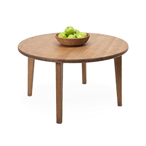Table basse Casa ronde en bois véritable - Fabriquée à la main en chêne allemand - Design bois massif - Foncé - S Table basse Casa ronde en bois véritable - Fabriquée à la main en chêne allemand - Design bois massif - Foncé - S