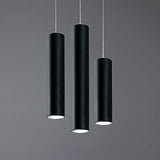 Lampe à suspension cylindrique GU10 de plafond H40 en métal laqué noir (noir, hauteur 40 cm)