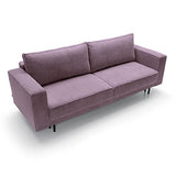 Mobilier-Deco Naomie - Canapé Convertible avec Coffre de Rangement en Velours cotelé Violet