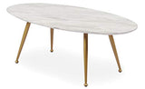 Menzzo Romy Table Basse en Bois, Métal, Blanc, Taille Unique