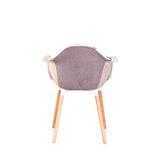 N/A lot de Deux fauteuils patchwork en tissu de lin pour loisirs salon coin fauteuils de réception avec dossier et pieds en bois naturel , Lin Polypropylène, gris, 82*42*48