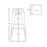 Vaukura Tabouret Haut Tolix - Tabouret Industriel Métallique Brillo (Jaune)