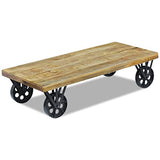 vidaXL Table Basse pour Salon Table d'appoint en Bois de manguier 120x60x30 cm