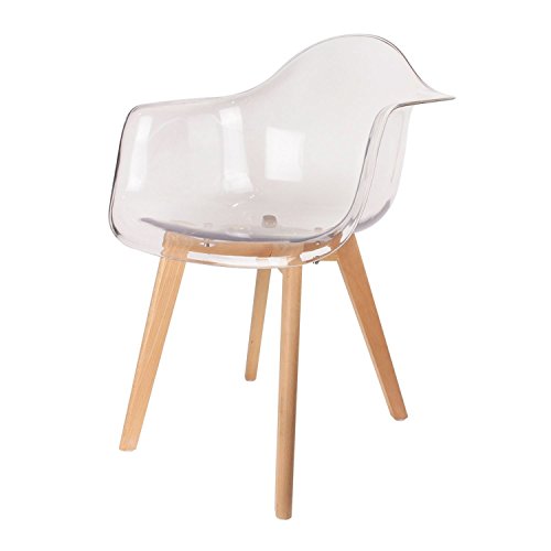 THE HOME DECO FACTORY Fauteuil scandinave - H. 86 cm - Transparent