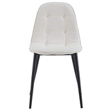 IDIMEX Lot de 4 chaises Alvaro pour Salle à Manger ou Cuisine avec 4 Pieds en métal Noir et Assise capitonnée, revêtement synthétique Blanc