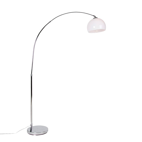 QAZQA arc-basic - Lampe arquée Moderne - 1 lumière - H 1700 mm - Chrome - Design,Moderne,Rétro - Éclairage intérieur - Salon