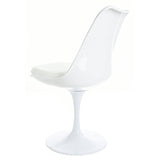 Fusion Living Chaise latérale pivotante Blanc Brillant et Blanc PU