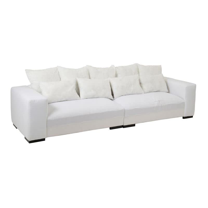 Paris Prix - Canapé Design 9 Coussins Monaco 330cm Blanc Paris Prix - Canapé Design 9 Coussins Monaco 330cm Blanc
