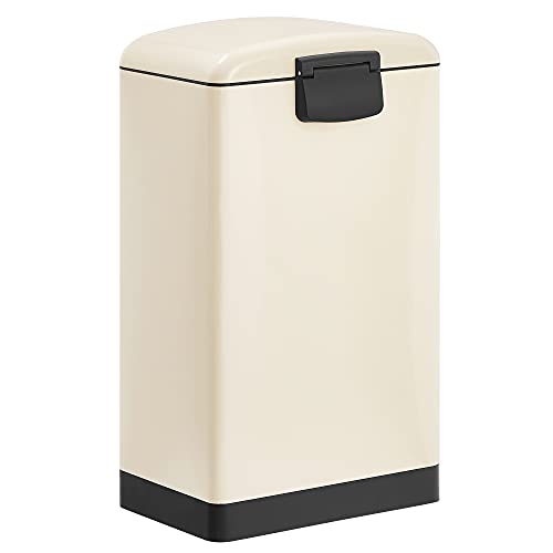 SONGMICS Poubelle 30L à Pédale - Noir Avec Seau Intérieur Et Fermeture Douce
