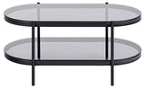AC Design Furniture Bertha Table Basse, Verre, Gris, H: 42 x B: 95 x T: 50 cm