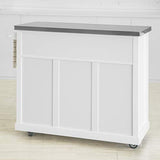 SoBuy FKW94-W Desserte de Cuisine Chariot de Service Meuble de Rangement à roulettes Buffet de Cuisine Grande Armoire de Rangement - Plans de Travail en Acier INOX