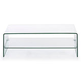 Kave Home - Table Basse Burano en Verre trempé et Transparent de Forme rectangulaire 110 x 55 cm