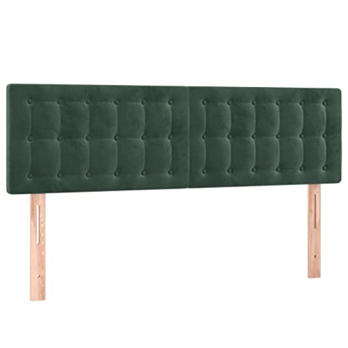 vidaXL Tête de Lit à LED Meuble de Chambre à Coucher Accessoire de Lit Double Tête de Cadre de Lit Intérieur Vert Foncé 144x5x78/88 cm Velours vidaXL Tête de Lit à LED Meuble de Chambre à Coucher Accessoire de Lit Double Tête de Cadre de Lit Intérieur Vert Foncé 144x5x78/88 cm Velours
