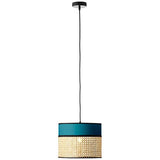 Brilliant lampe Dayanara suspension 30cm bleu / rotin | 1x A60, E27, 60W, adapté aux lampes standard (non incluses) | Échelle A ++ à E | Le câble peut être raccourci