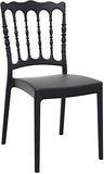 Lot de 4 chaises empilables Napoleon en Polypropylene Noir