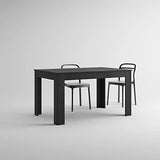 MOBILI FIVER, Table Extensible Cuisine, Easy, Frêne Noir, 140 x 90 x 77 cm, Mélaminé, Made in Italy