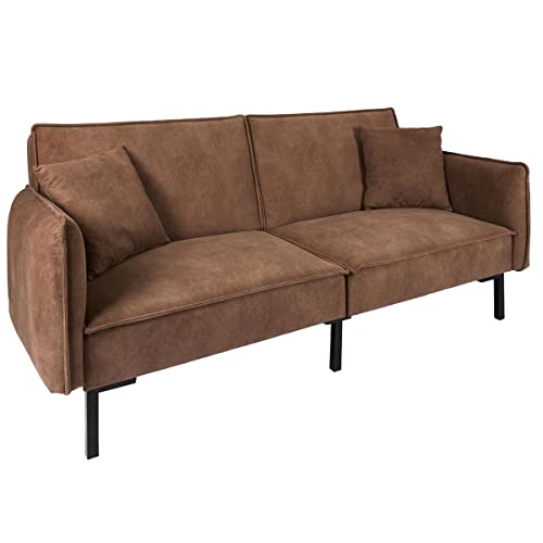 AltoBuy Flip - Canapé Convertible Bois d AltoBuy Flip - Canapé Convertible Bois d'Eucalyptus Tissu Marron