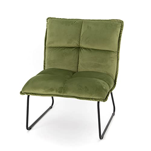 Amadeus - Fauteuil Andy Vert en Velours Amadeus - Fauteuil Andy Vert en Velours