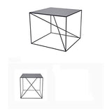 Canapé Side Table, Salon Fer Art Petite Table Carrée Bureau Salle de réunion Décoration Table basse Chambre Table de nuit (Color : Black)