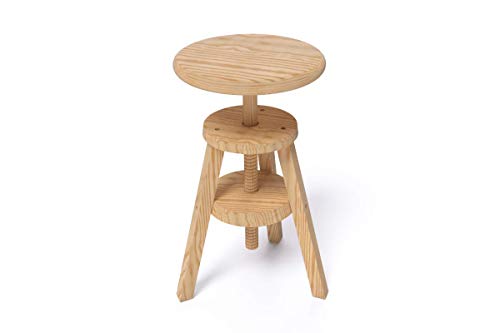 ABC MEUBLES - Tabouret à vis en Bois - S019 - Bru