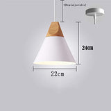 Lustre E27 LED Moderne Simple pendentif Light Métal Suspension Abat-jour Luminaire Design Plafonnier Industriel Rétro Eclairage Decoratif Ø22cm -Blanc