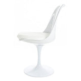 Fusion Living Chaise latérale pivotante Blanc Brillant et Blanc PU