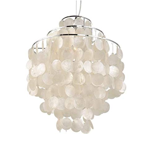 Suspension moderne pour chambre à coucher - Plafonnier en coquillages - Suspension en coquillage de centaines de Capiz - Plaques nacrées - Lustre - Salle à manger - Couloir - E27 Suspension moderne pour chambre à coucher - Plafonnier en coquillages - Suspension en coquillage de centaines de Capiz - Plaques nacrées - Lustre - Salle à manger - Couloir - E27