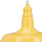 Relaxdays Suspension luminaire abat-jour en métal avec couleur tendance HxlxP: 116 x 36 x 36 cm lampe style industriel hauteur réglable, jaune
