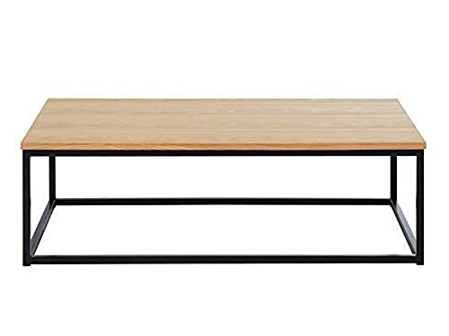 HOMIFAB Table Basse Industrielle 110x60x34 cm Noir et Effet chêne - Collection Brixton. HOMIFAB Table Basse Industrielle 110x60x34 cm Noir et Effet chêne - Collection Brixton.