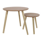 THE HOME DECO FACTORY HD6148 Lot de 2 Tables Gigogne, Matière Bois, Beige, 48 x 45 x 48 cm