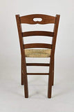 Tommychairs Chaise du Design - Set 2 chaises Savoie 38 pour la Cuisine et la Salle à Manger, avec Structure en Bois, Coleur Noix et Assise en Paille