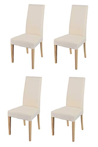 t m c s Tommychairs - Set 4 chaises Chiara Cuisine, Bar et Salle à Manger, Structure en Bois de hêtre peindré en Naturelle, Assise et Dossier rembourrés et revêtus en Tissue Ivoire t m c s Tommychairs - Set 4 chaises Chiara Cuisine, Bar et Salle à Manger, Structure en Bois de hêtre peindré en Naturelle, Assise et Dossier rembourrés et revêtus en Tissue Ivoire