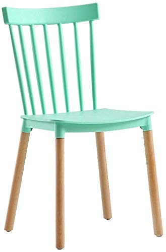 FHW Chaise de salle à manger plastiques (2ps), Tea Shop/Lazy/Bureau/Salle de réunion, Chaise en bois massif chaise (Color : Green, Size : 43x54x80CM)