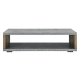 [en.casa] Table Basse Moderne Plateau MDF Robuste Rectangulaire Acier Béton Bois 110cm x 60cm x 30cm