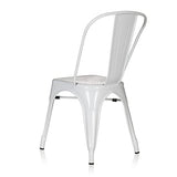 hjh OFFICE 645022 Chaise bistrot VANTAGGIO Comfort Métal Blanc, Chaise au Style Industriel, empilable