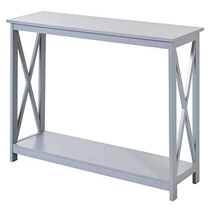 HOMCOM Table de Console Table d'entrée Style Table de drapier néo-rétro étagère dim. 100L x 30l x 80,5H cm MDF Gris