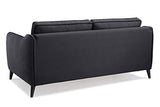 SOMOBILIA HEXAGONE - Clyde Canapé Convertible 3 Places - Tissu Gris Anthracite et Passepoil en Velours Noir - L 182 x P 85 x H 97 cm