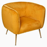 Paris Prix Atmosphera Créateur d'intérieur - Fauteuil en Velours Design Leria 79cm Jaune Ocre