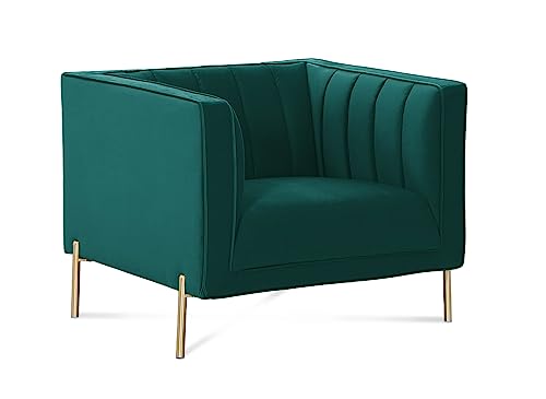 Deco In Paris Fauteuil Moderne en Velours Vert Pieds doré Roby Deco In Paris Fauteuil Moderne en Velours Vert Pieds doré Roby
