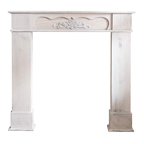 Rebecca Mobili Cheminee Decorative, Encadrement en Bois Blanc, Style Retro, pour Salon, Idees Maison - Dimensions: 99 x 104 x 21 cm (HxLxL) - Art. RE4865 Rebecca Mobili Cheminee Decorative, Encadrement en Bois Blanc, Style Retro, pour Salon, Idees Maison - Dimensions: 99 x 104 x 21 cm (HxLxL) - Art. RE4865
