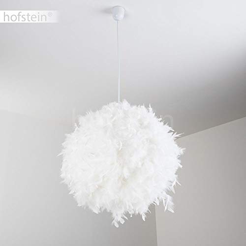Élégante suspension Skaulo métal/tissu/plastique blanc - Plafonnier pour chambres - Séjour - Salle à manger - Culot E27 Élégante suspension Skaulo métal/tissu/plastique blanc - Plafonnier pour chambres - Séjour - Salle à manger - Culot E27