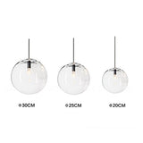 MZStech Billes en Verre Luminaire Suspension Boule verre Lustre Pendentif Lampe (30cm)