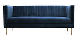 Fait à la main en Europe contemporain contemporain canapé 3 places en velours (bleu marine)