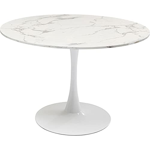 Kare Design Table Schickeria 110cm Effet marbre Blanc