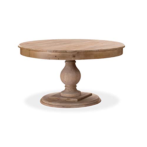 INTENSE DECO Table Ronde Extensible en Bois Massif Héloïse Bois Naturel et Pied Naturel INTENSE DECO Table Ronde Extensible en Bois Massif Héloïse Bois Naturel et Pied Naturel