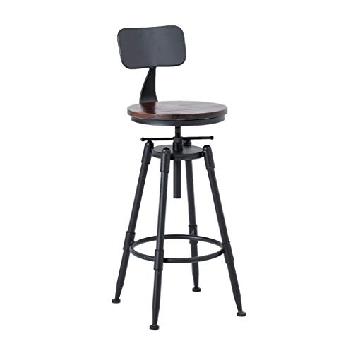 Chaise de Bar pivotante à Hauteur de comptoir, Chaises de Bar à Hauteur réglable de 25 à 33 Pouces, Tabourets de Bar en Bois de Style Industriel rétro, 1 Tabouret Chaise de Bar pivotante à Hauteur de comptoir, Chaises de Bar à Hauteur réglable de 25 à 33 Pouces, Tabourets de Bar en Bois de Style Industriel rétro, 1 Tabouret