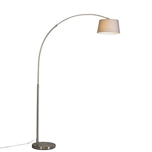QAZQA arc-basic - Lampe arquée Moderne - 1 lumière - H 1700 mm - Gris - Moderne - Éclairage intérieur - Salon