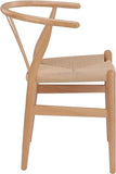 FIXARE Chaise Latérale Salle Manger,Réplique Chaise Wishbone Naturelle, Chaise Salle Manger Bois,Chaise D’Accent, Chaise Latérale