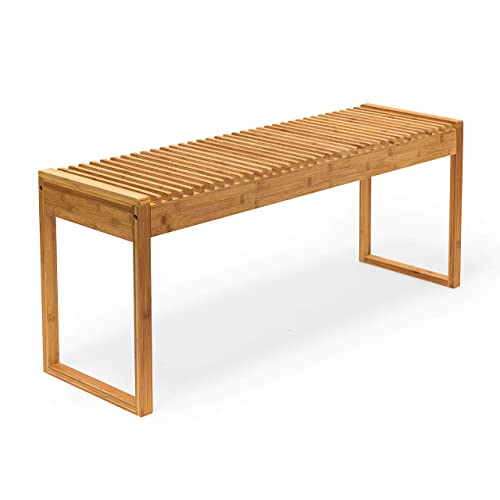 Relaxdays Banc en bambou HxlxP : 47 x 120 x 33 cm banquette jardin Terrasse balcon 3-4 places entrée couloir, Marron Relaxdays Banc en bambou HxlxP : 47 x 120 x 33 cm banquette jardin Terrasse balcon 3-4 places entrée couloir, Marron